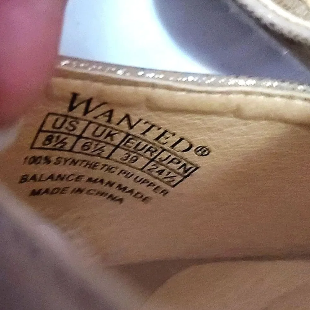 Wanted Boho Y2K Beachy Rose Gold Espadrille Sandals 8.5